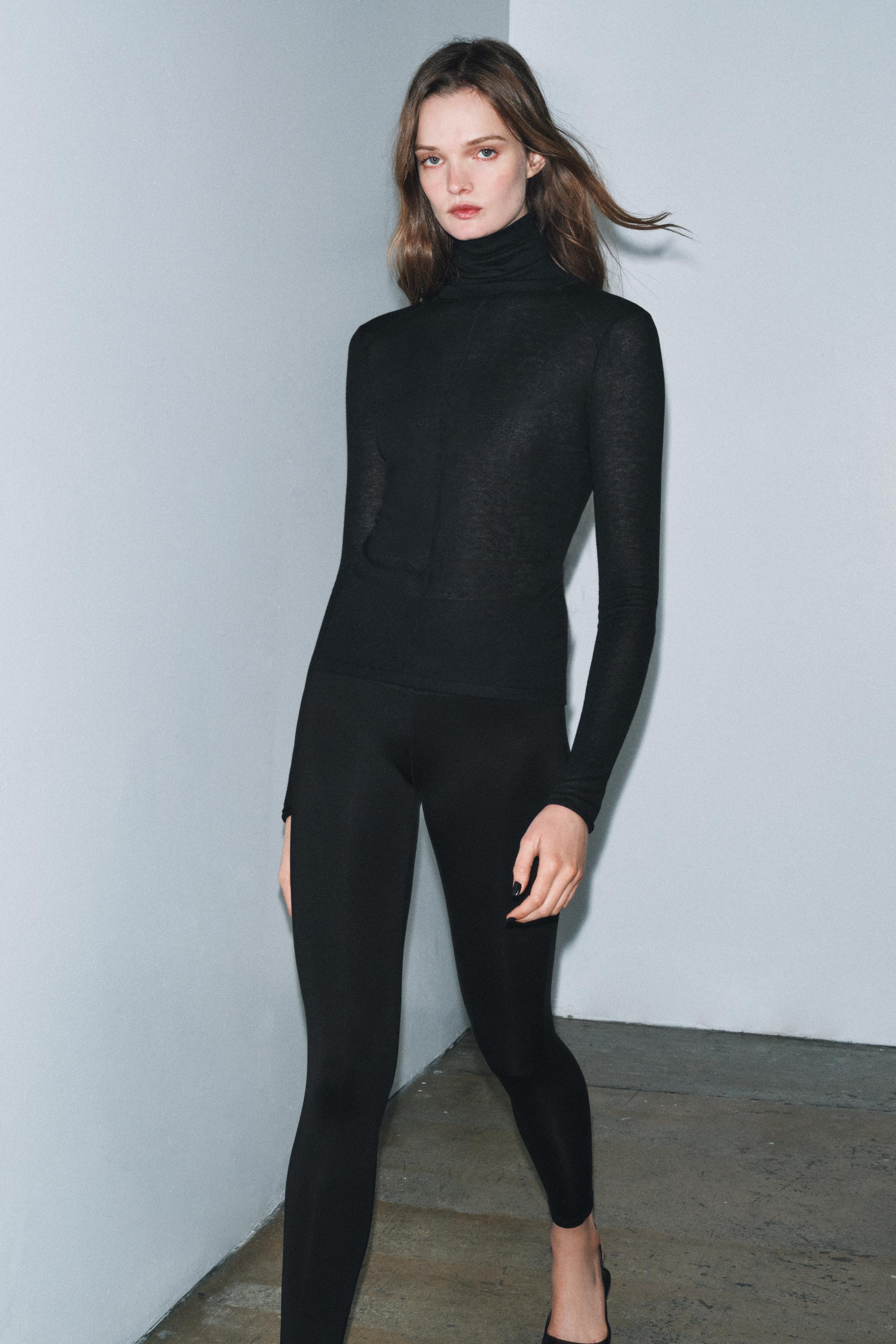 WOOL BLEND KNIT HIGH NECK JUMPER